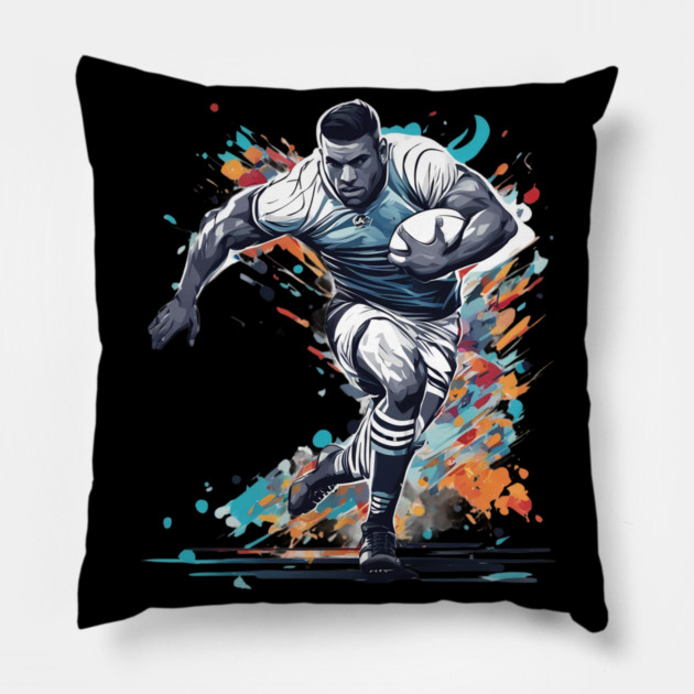 Rugby Game Pillow by animegirlnft