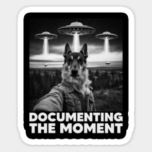 Selfie of Dog And Aliens UFO, Documenting The Moment, Funny Dog Magnet