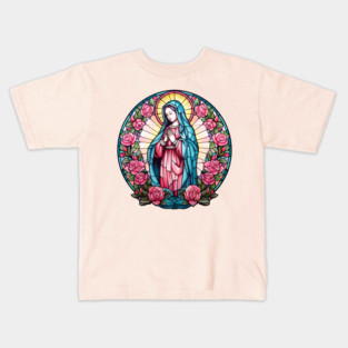 Virgin Mary Pink Kids T-Shirt