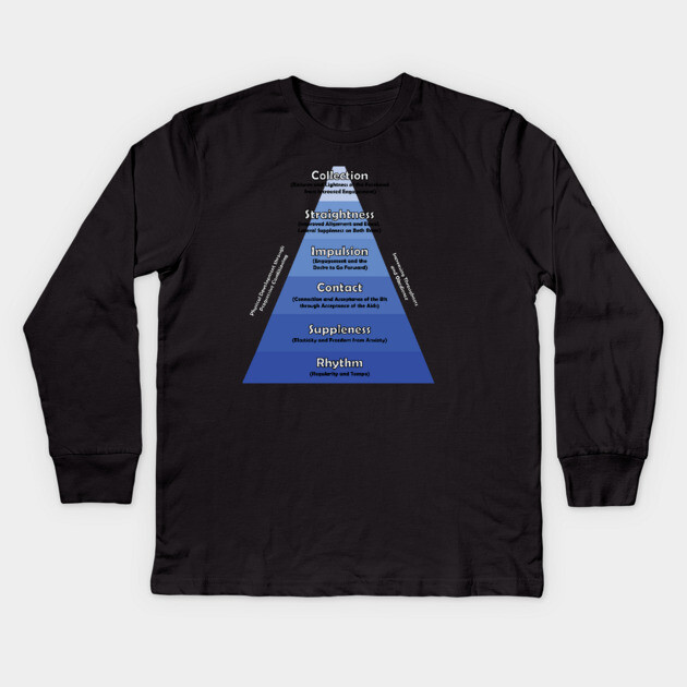 Dressage Traditional Training Pyramid Kids Long Sleeve T-Shirt by DickinsonDesign