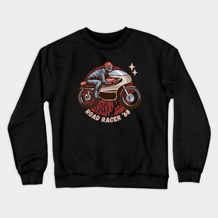Road Racer '68 Cafe Racer Retro Motorcycle Crewneck Sweatshirt