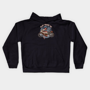 Flat Track '65 Cafe Racer Retro Motorcycle Kids Hoodie