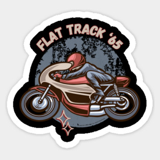 Flat Track '65 Cafe Racer Retro Motorcycle Magnet