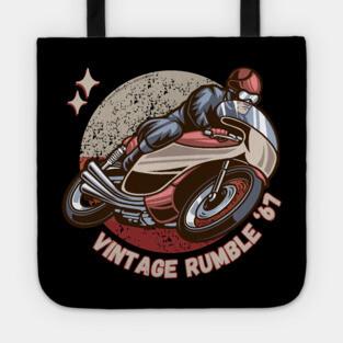 Vintage Rumble '67 Cafe Racer Retro Motorcycle Tote