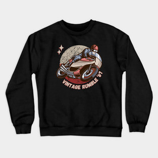 Vintage Rumble '67 Cafe Racer Retro Motorcycle Crewneck Sweatshirt