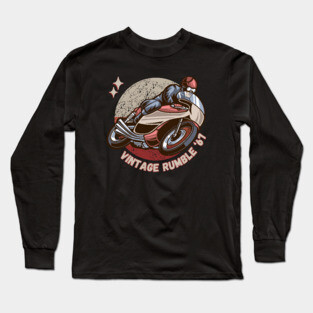 Vintage Rumble '67 Cafe Racer Retro Motorcycle Long Sleeve T-Shirt