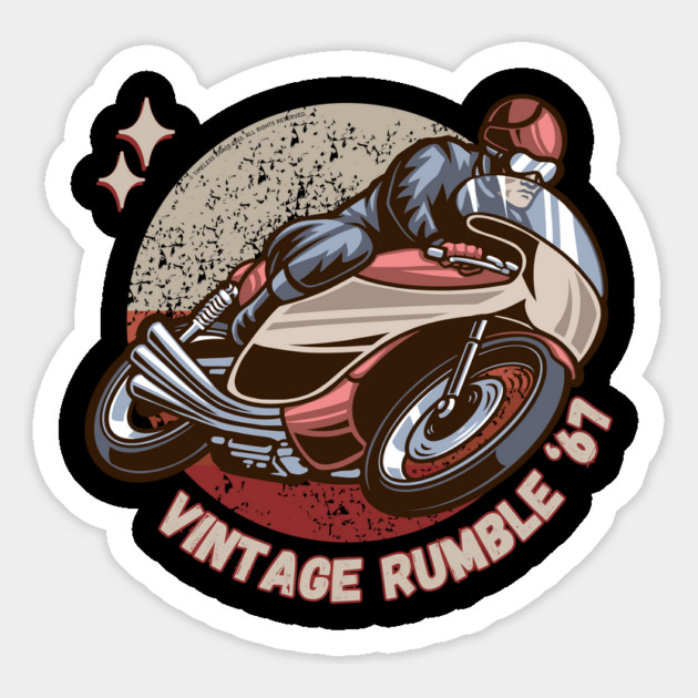 Vintage Rumble '67 Cafe Racer Retro Motorcycle Magnet by Timeless Chaos