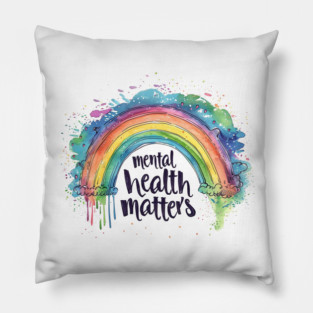 Mental Health Matters Rainbow Pillow