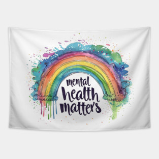Mental Health Matters Rainbow Tapestry