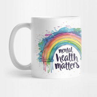 Mental Health Matters Rainbow Mug