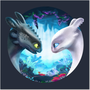 Toothless and Light Fury (How to Train Your Dragon 3) Posters and Art