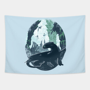 Night Fury (How to Train Your Dragon) Tapestry