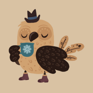 Even Mr Owl Needs A Cup Of Coffee Sometimes T-Shirt