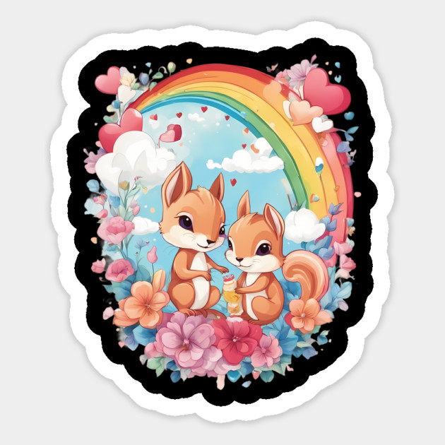 Rainbow Color Squirrel Magnet by animegirlnft