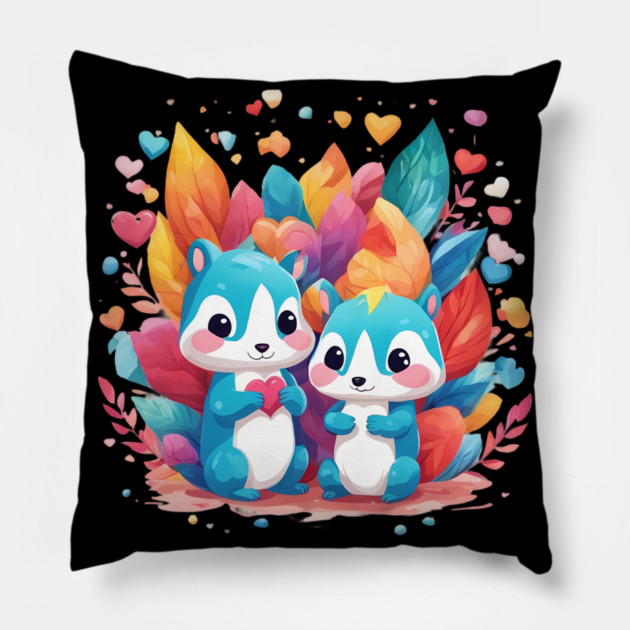 Squirrel Cuteness Pillow by animegirlnft