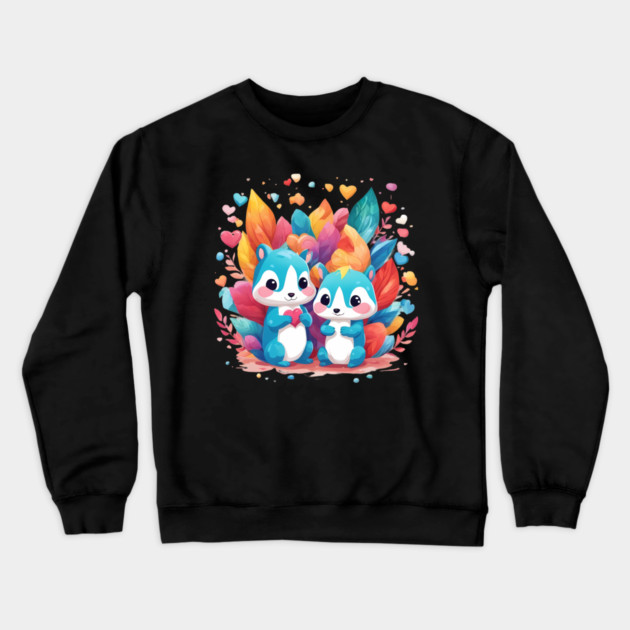 Squirrel Cuteness Crewneck Sweatshirt by animegirlnft