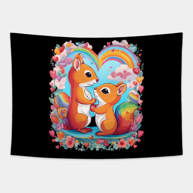 Best Friend Squirrel Tapestry by animegirlnft