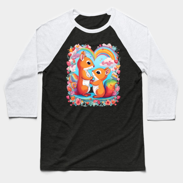 Best Friend Squirrel Baseball T-Shirt by animegirlnft