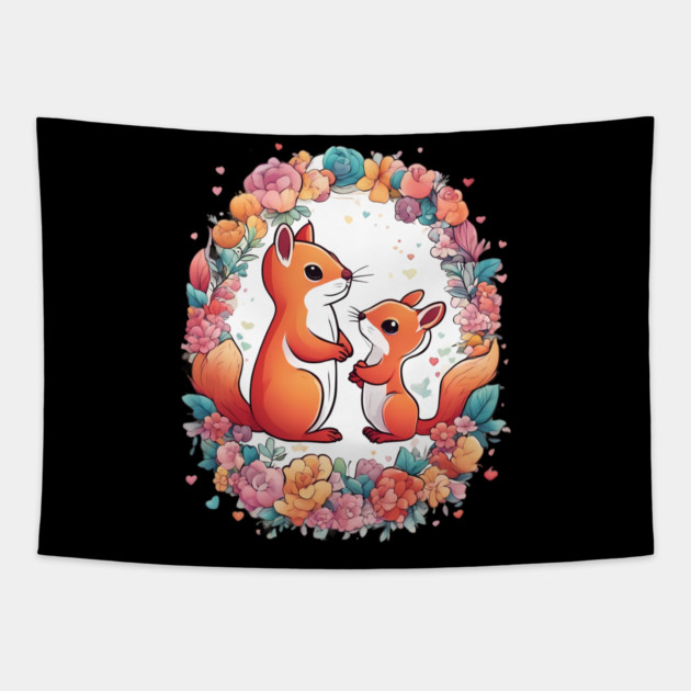 Friendship Squirrel Tapestry by animegirlnft