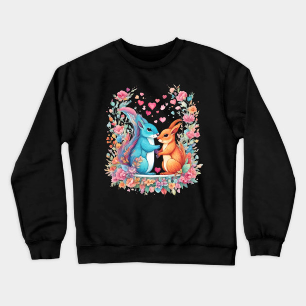 Squirrel Love Crewneck Sweatshirt by animegirlnft