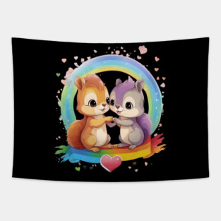 Valentine Squirrel Tapestry