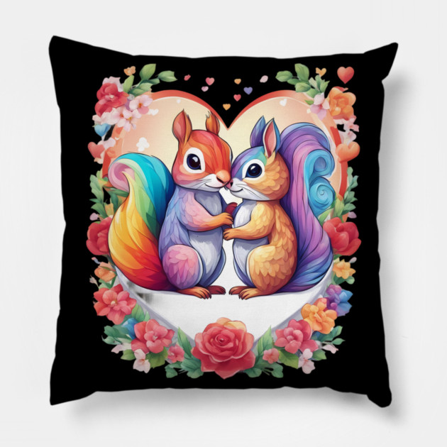 My Valentine Squirrel Pillow by animegirlnft