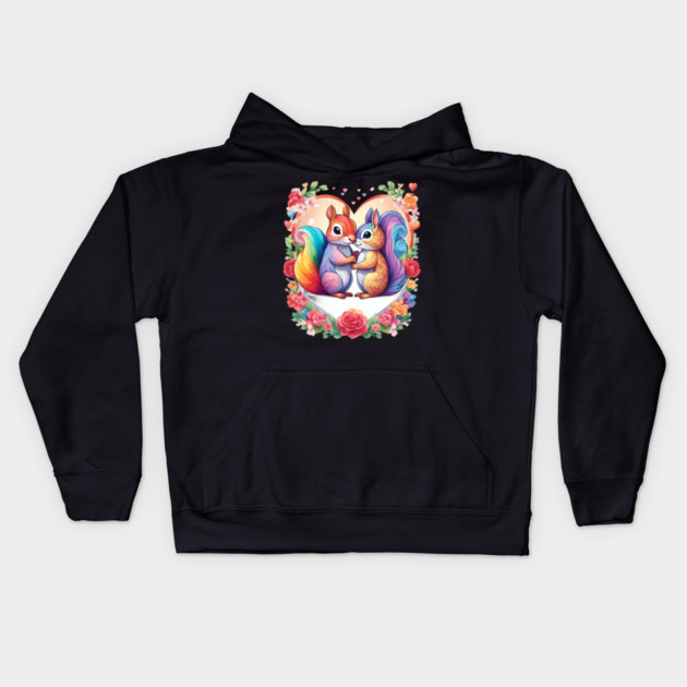 My Valentine Squirrel Kids Hoodie by animegirlnft
