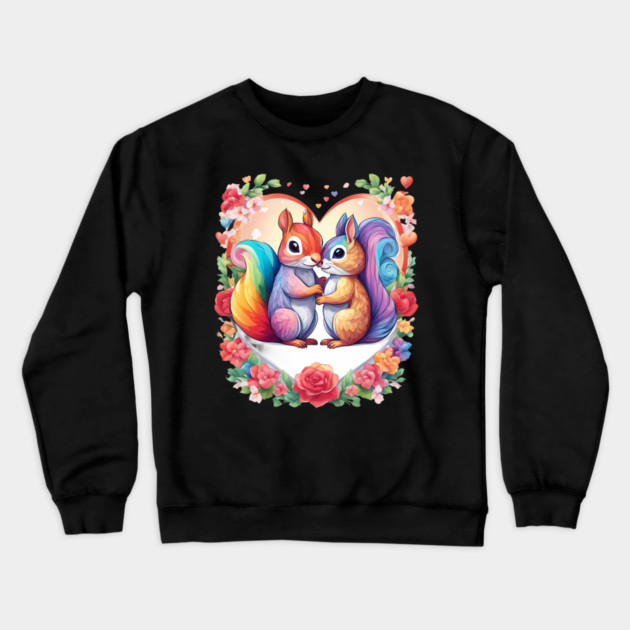 My Valentine Squirrel Crewneck Sweatshirt by animegirlnft