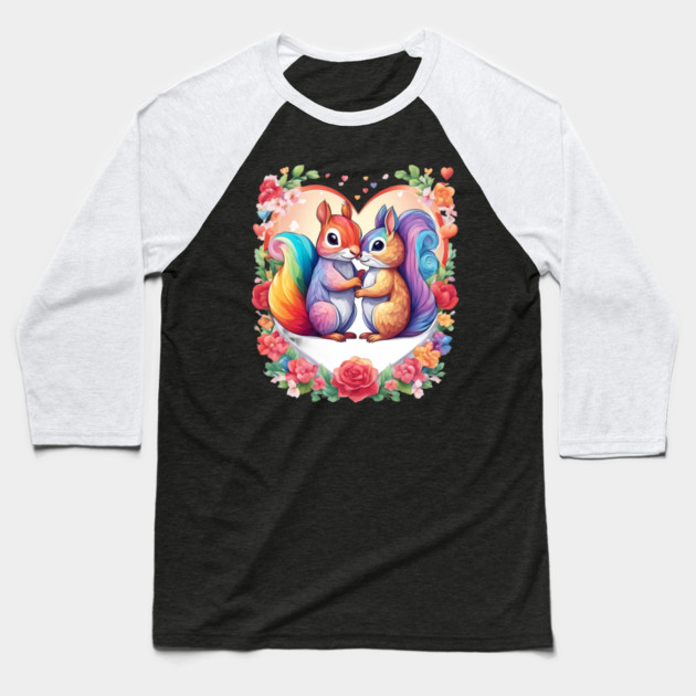 My Valentine Squirrel Baseball T-Shirt by animegirlnft