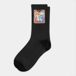 Romantic Couple Squirrel Socks