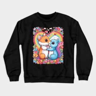 Romantic Couple Squirrel Crewneck Sweatshirt