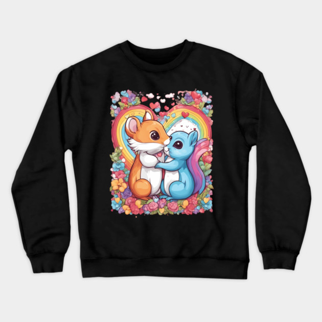 Romantic Couple Squirrel Crewneck Sweatshirt by animegirlnft