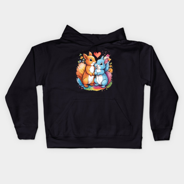 Squirrel Romance Kids Hoodie by animegirlnft