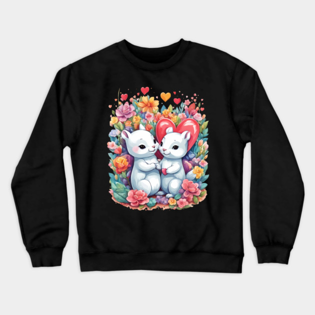 Baby Squirrel Love Crewneck Sweatshirt by animegirlnft