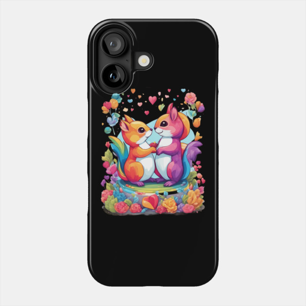 Kawaii Squirrel in Love Phone Case by animegirlnft