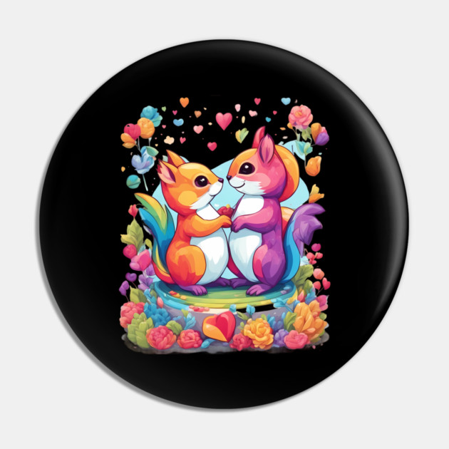 Kawaii Squirrel in Love Pin by animegirlnft