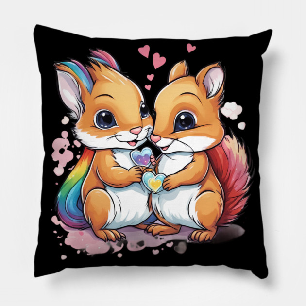 Fall in Love Squirrel Pillow by animegirlnft