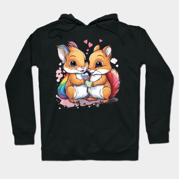 Fall in Love Squirrel Hoodie by animegirlnft