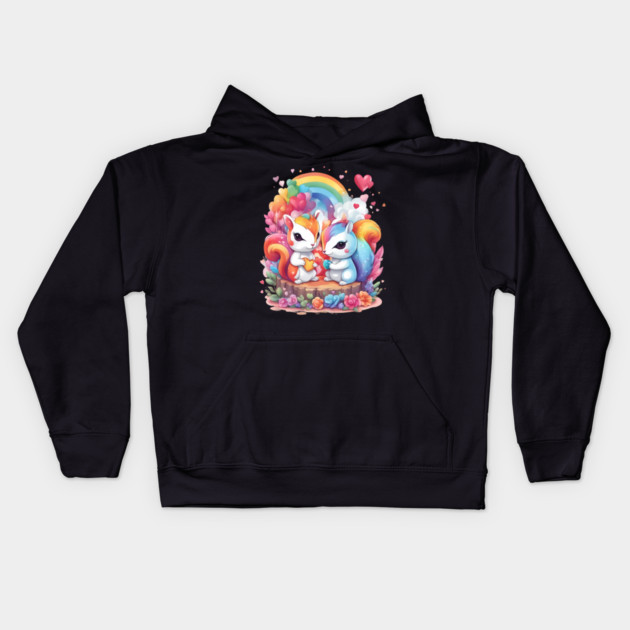 Loving You Squirrel Kids Hoodie by animegirlnft