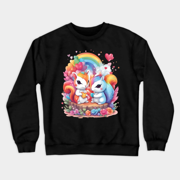 Loving You Squirrel Crewneck Sweatshirt by animegirlnft