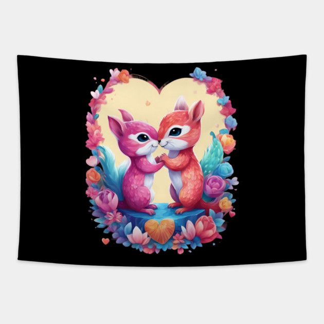 Cartoon Squirrel Tapestry by animegirlnft