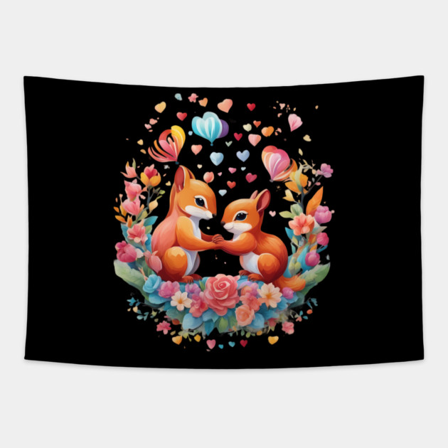 Best Buddy Squirrel Tapestry by animegirlnft