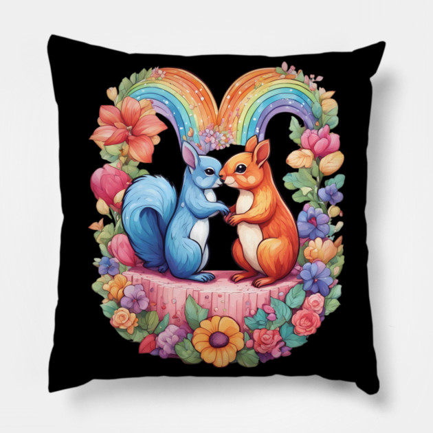 Unconditional Love Squirrel Pillow by animegirlnft