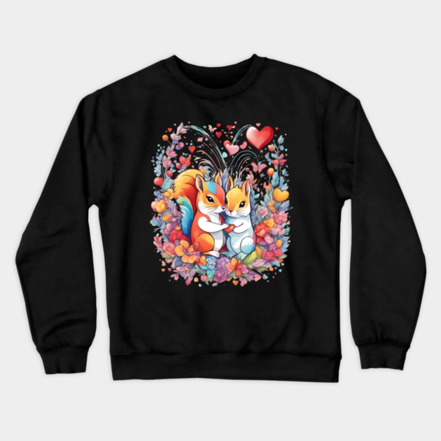 Valentine's Day Squirrel Crewneck Sweatshirt by animegirlnft
