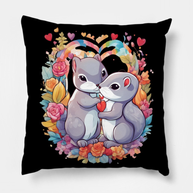 Best friends Forever Squirrel Pillow by animegirlnft