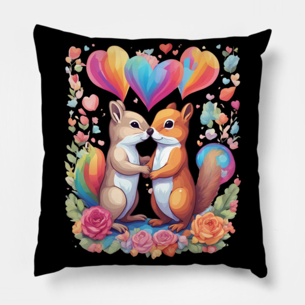 Squirrel Couples Pillow by animegirlnft