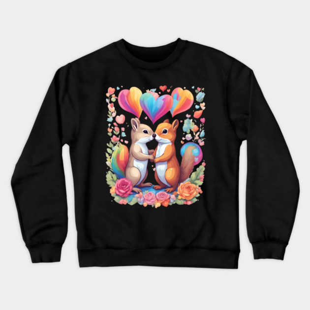 Squirrel Couples Crewneck Sweatshirt by animegirlnft