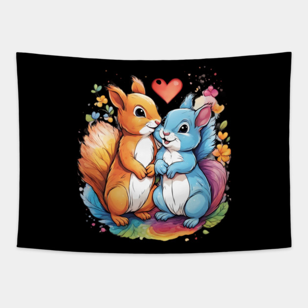 Kindness is Everything Squirrel Tapestry by animegirlnft