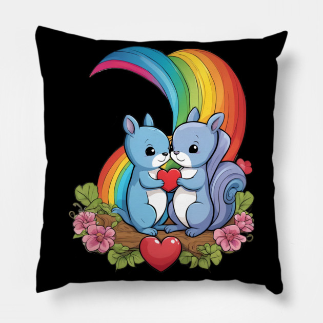 Friends for Life Squirrel Pillow by animegirlnft