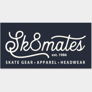 Sk8mates Back Printed Vintage Logo Design Est 1986 Posters and Art